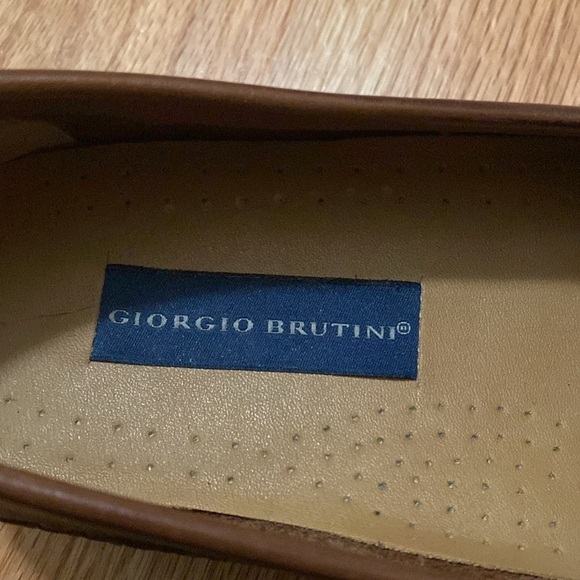 GIORGIO BRUTINI Austin Loafers Mens 9.5M Brown Woven Leather Tassel Old Money